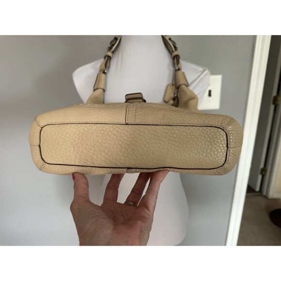 Vintage Coach Pebbled Leather Shoulder Bag M05S-5054 Beige Hobo Bag Purse EUC - Picture 3 of 10